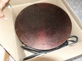 a box with a cake inside of it on a table