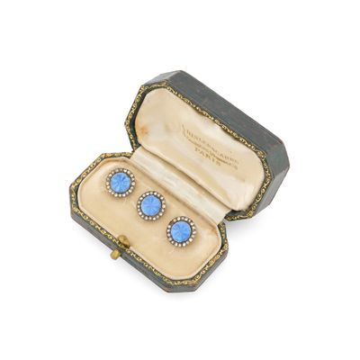 une image représentant une paire de boucles d'oreilles dans un écrin, sur fond blanc