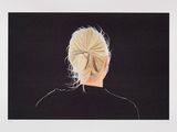 an image of a painting of a woman with blonde hair in a bun