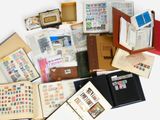 many different types of stamps on the pages of a book