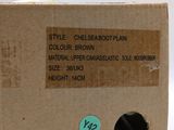 a cardboard box with a label on it that says style chelseaplan