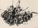 an image of a black and white drawing of a bunch of chairs