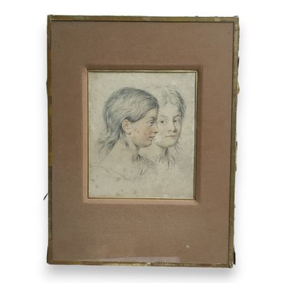 un dessin représentant une femme et un enfant de profil