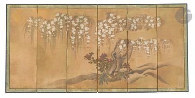 une image représentant un tableau d'un arbre orné de fleurs