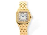 une montre pour femme « Panthère » en or jaune 18 carats, sertie de diamants