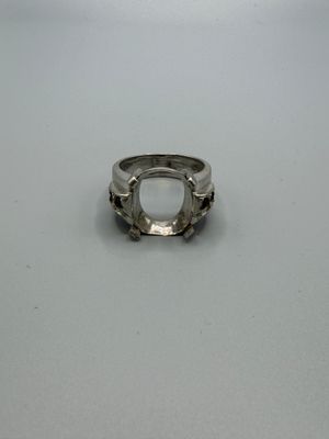 l'image d'un anneau d'argent sur une surface blanche
