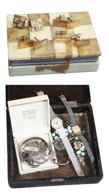 une boîte contenant une montre et d'autres objets