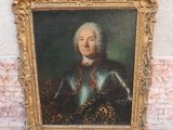 an old painting of a man in armor with a leopard print coat
