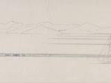 une illustration représentant un bateau sur un plan d'eau, avec des montagnes en arrière-plan