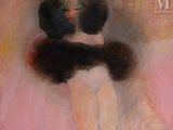 an image of a painting of a woman hugging a man