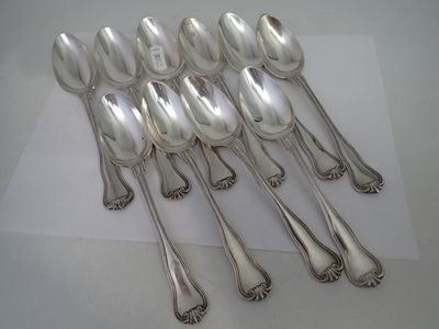 10 cuillères à entremets en argent Minerve , poids 499 gr