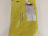 the yellow pants are wrapped in plastic and ready to be used