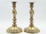 paire de chandeliers anciens en laiton