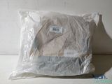 a plastic bag with a label on it sitting on a table