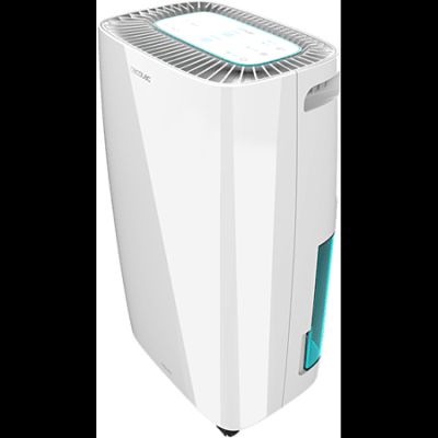 un purificateur d'air blanc posé sur une surface blanche