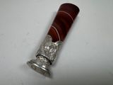 an antique silver and wood cigarette holder with a wooden handle