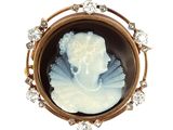l'image du profil d'une femme sur une broche