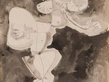 une image représentant un dessin en noir et blanc d'un homme avec une guitare