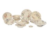 une photo représentant un ensemble d'assiettes et de bols en porcelaine