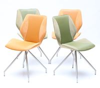 CROZATIER - Suite de quatre chaises à dossier et assise en s… (photo 3)
