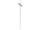 the floor lamp is standing on a metal base and has a white base