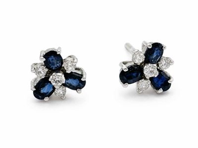 pair of sapphire and diamond earrings
