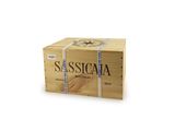 a wooden box with a label on it that says sassica