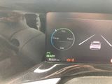 the dashboard of a car with a display showing the speed of a car