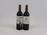 deux bouteilles de vin rouge posées l'une à côté de l'autre sur une surface blanche