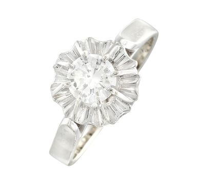 une bague en diamant et or blanc