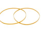 a pair of yellow rubber rings on a white background