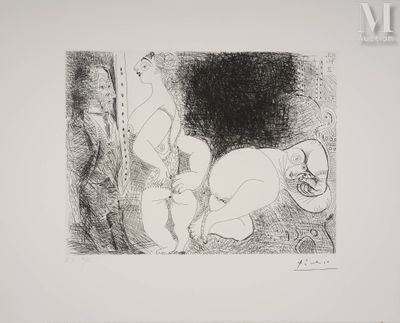 Pablo Picasso (1881-1973) Filles au repos, avec Degas songeu…