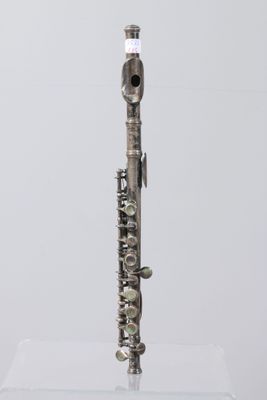 a flute that is sitting on a glass stand