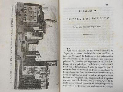 an open book with a picture of a building on it