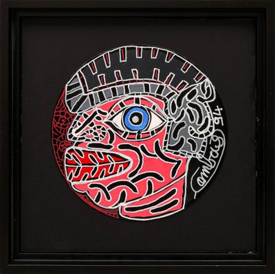 une image représentant une œuvre d'art rouge et noire