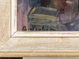 a picture of a painting of a man with a baseball glove