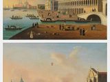 deux photos d'un tableau représentant un canal avec des bateaux