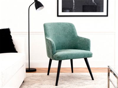 Lot DE 4 Fauteuils 57x66x82cm Vert Sauge Velours