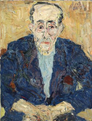 an image of a painting of a man sitting in a chair