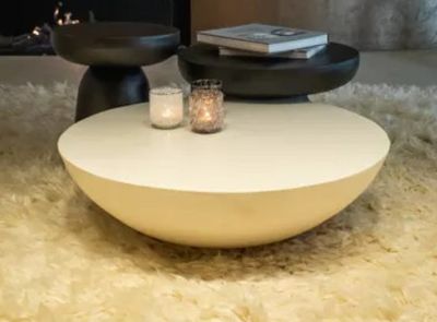 Table basse PRETORIA POMAX , endut à la chaux couleur blanc …