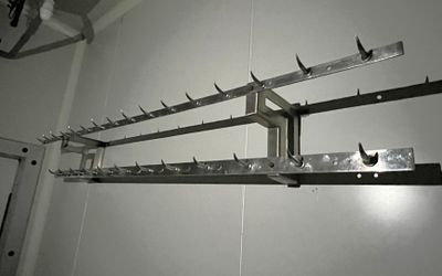 a picture of a metal rack in a room
