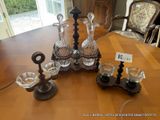 a table with a lot of glass items on it