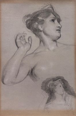 deux dessins représentant une femme coiffée d'un chapeau et une femme coiffée d'un chapeau