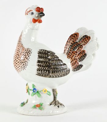 MEISSEN (genre de) Coq en porcelaine polychrome