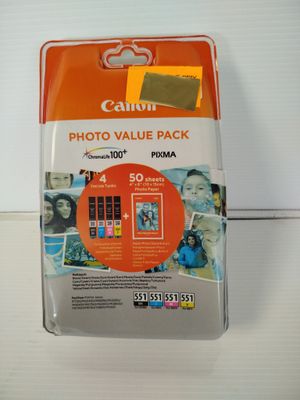 CANON - Pack cartouches d'encre CLI-551 et 50 feuilles papie…