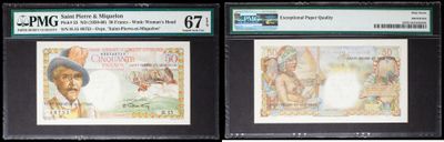 three different types of bank notes are displayed on a black background