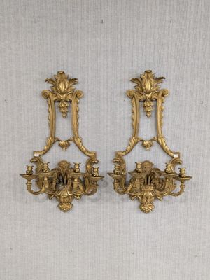 paire d'appliques murales anciennes de style Louis XV