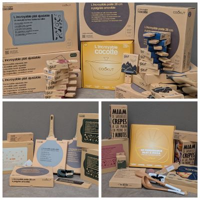 de nombreuses photos différentes représentant divers objets contenus dans une boîte