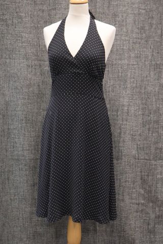 Gérard DAREL – Robe d’été, dos nu, noir à pois blanc. Taille : 36