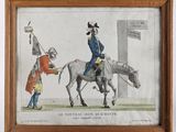 tableau représentant un homme à cheval et un homme à cheval